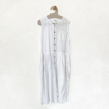 Load image into Gallery viewer, Embroidered Collarless Shirt Dress