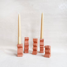 Load image into Gallery viewer, Geometric Taper Candle Holder in Terracotta