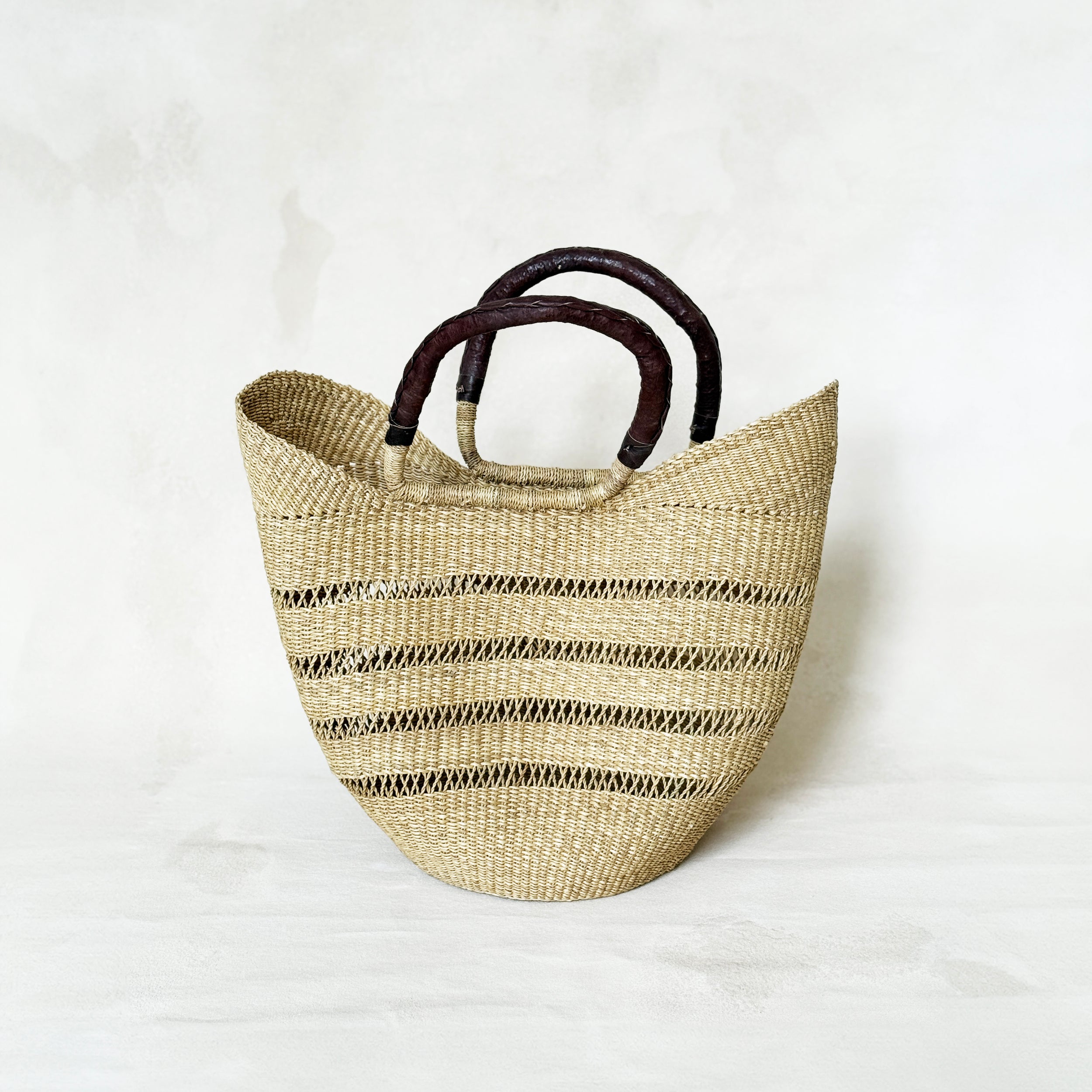 Lace Wing Shopper with Leather Handles
