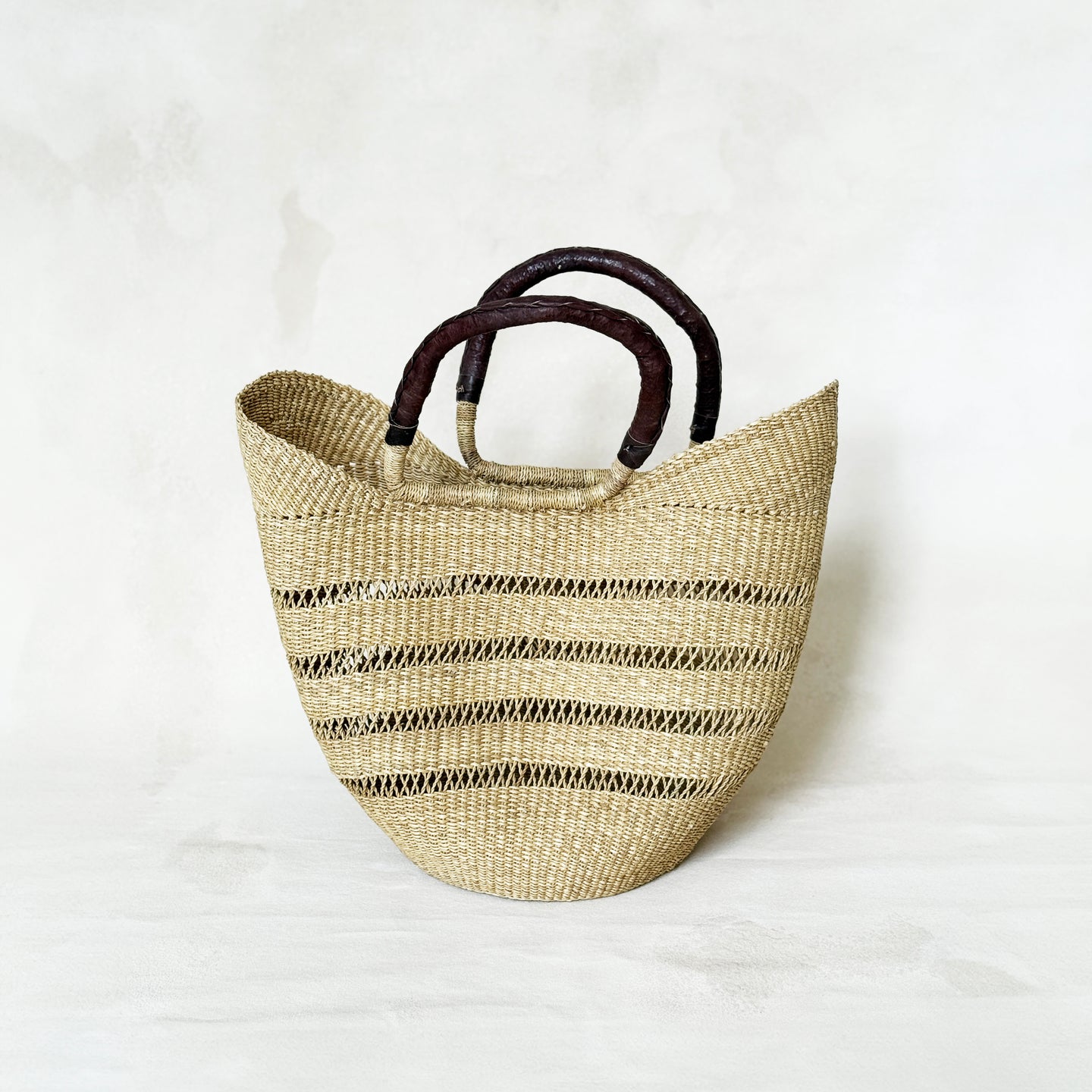 Lace Wing Shopper with Leather Handles