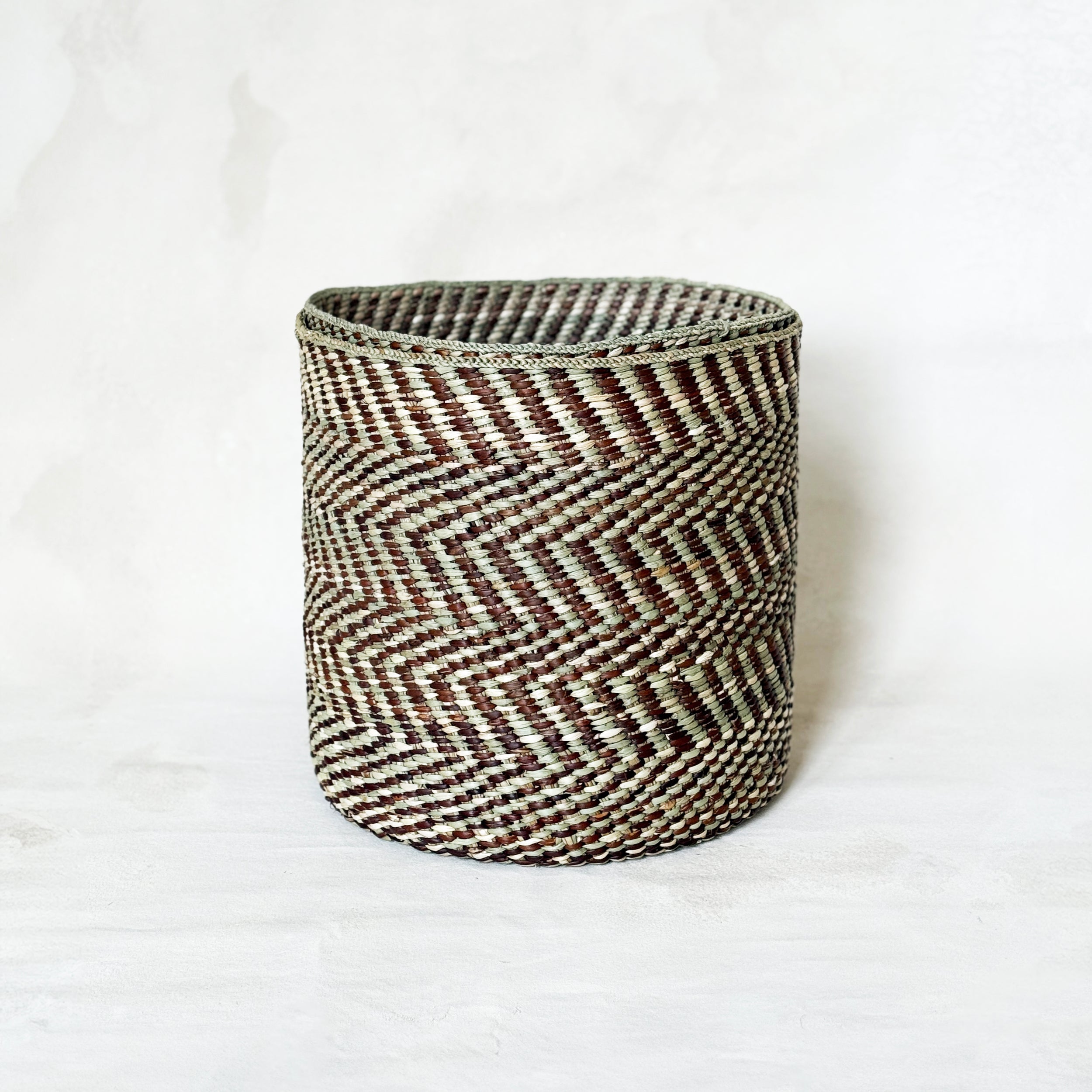 Brown & Natural Maila Milulu Reed Basket