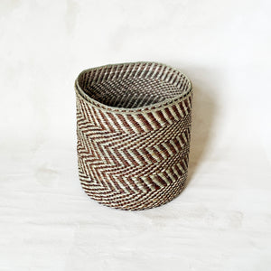 Brown & Natural Maila Milulu Reed Basket