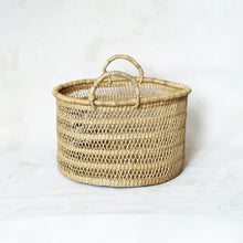 Load image into Gallery viewer, Natural Grass Lace Weave Floor Basket with Handles