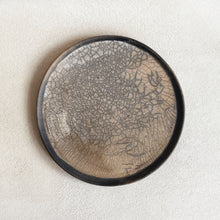 Load image into Gallery viewer, Black Clay Crackle Plate
