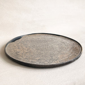 Black Clay Crackle Plate