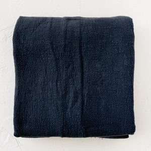 Raw Linen Tablecloth in Carbon