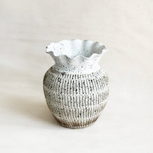 Load image into Gallery viewer, Large Carved Ruffle Vase in Quail