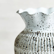 Load image into Gallery viewer, Large Carved Ruffle Vase in Quail