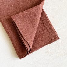 Load image into Gallery viewer, Stone Washed Linen Tea Towel in Terra Cotta