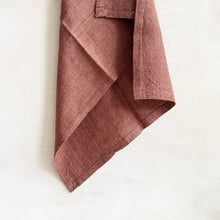 Load image into Gallery viewer, Stone Washed Linen Tea Towel in Terra Cotta