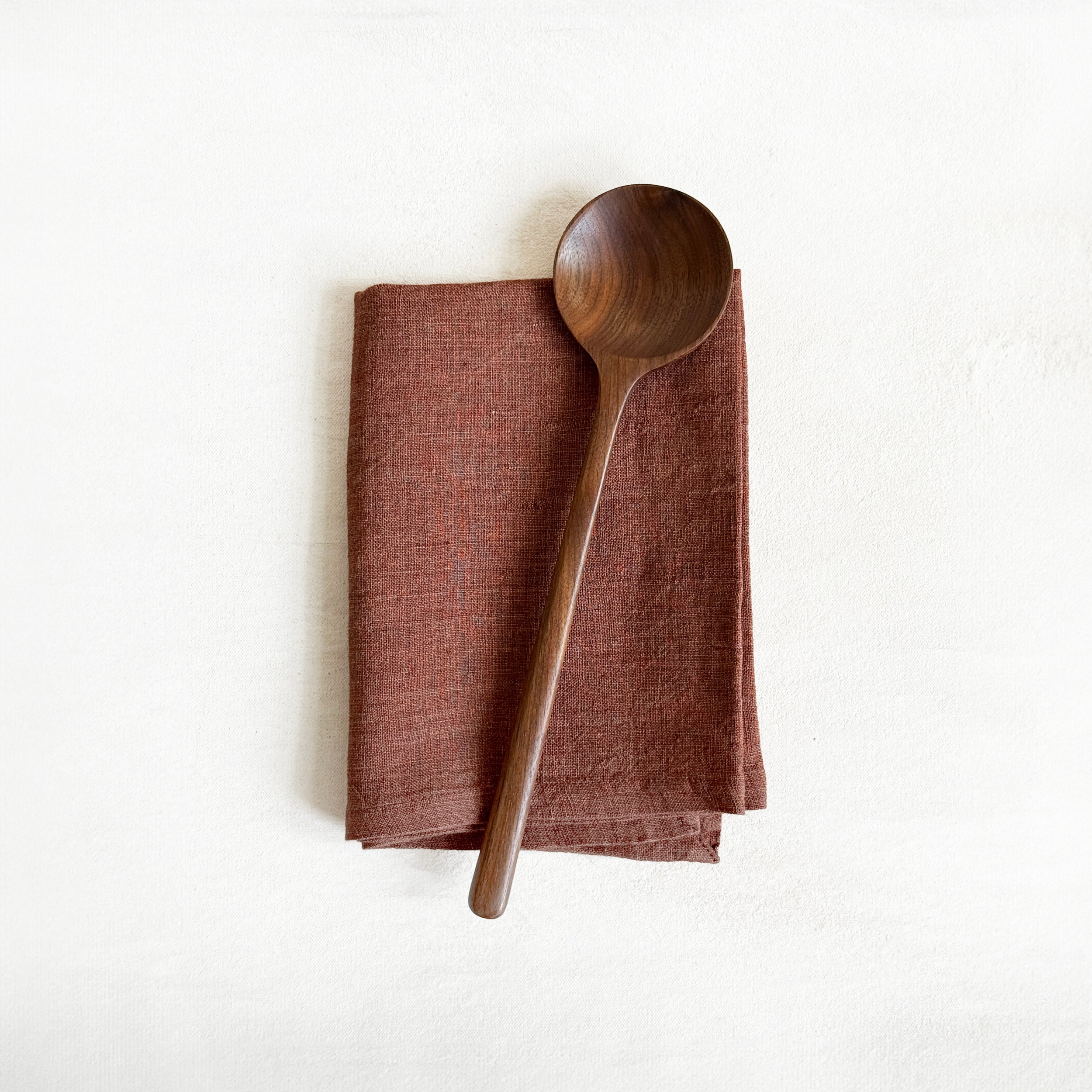 Stone Washed Linen Tea Towel in Terra Cotta