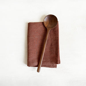 Stone Washed Linen Tea Towel in Terra Cotta