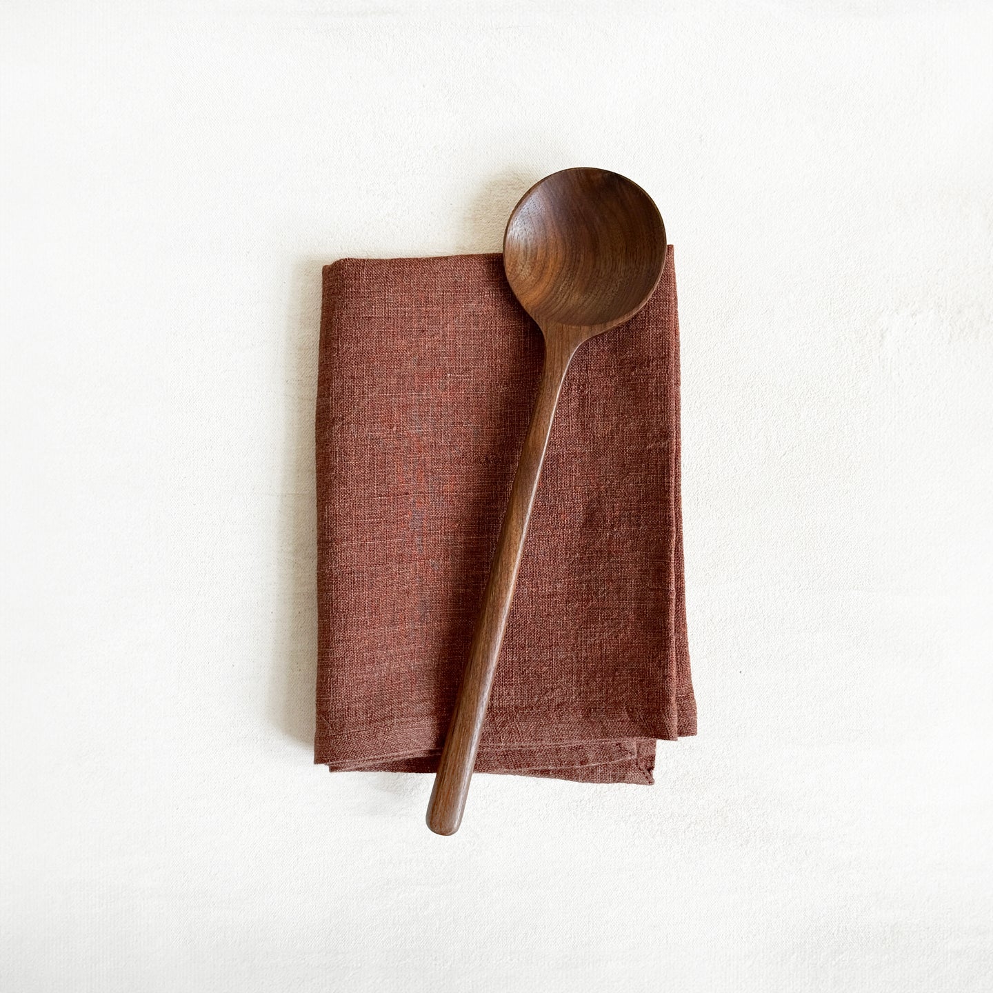 Stone Washed Linen Tea Towel in Terra Cotta