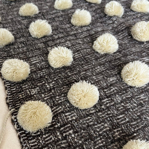 Wool Pom Wall Hanging in Brown and Cream