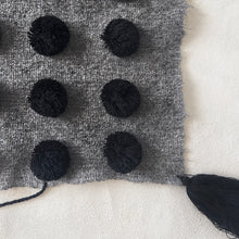 Load image into Gallery viewer, Wool Pom Wall Hanging in Grey and Black