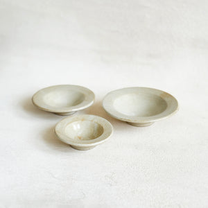 Footed Bowl in Warm Cream