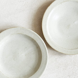 Footed Plate in Warm Cream