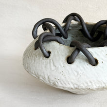Load image into Gallery viewer, Medium Woven X Pot in Glossy white