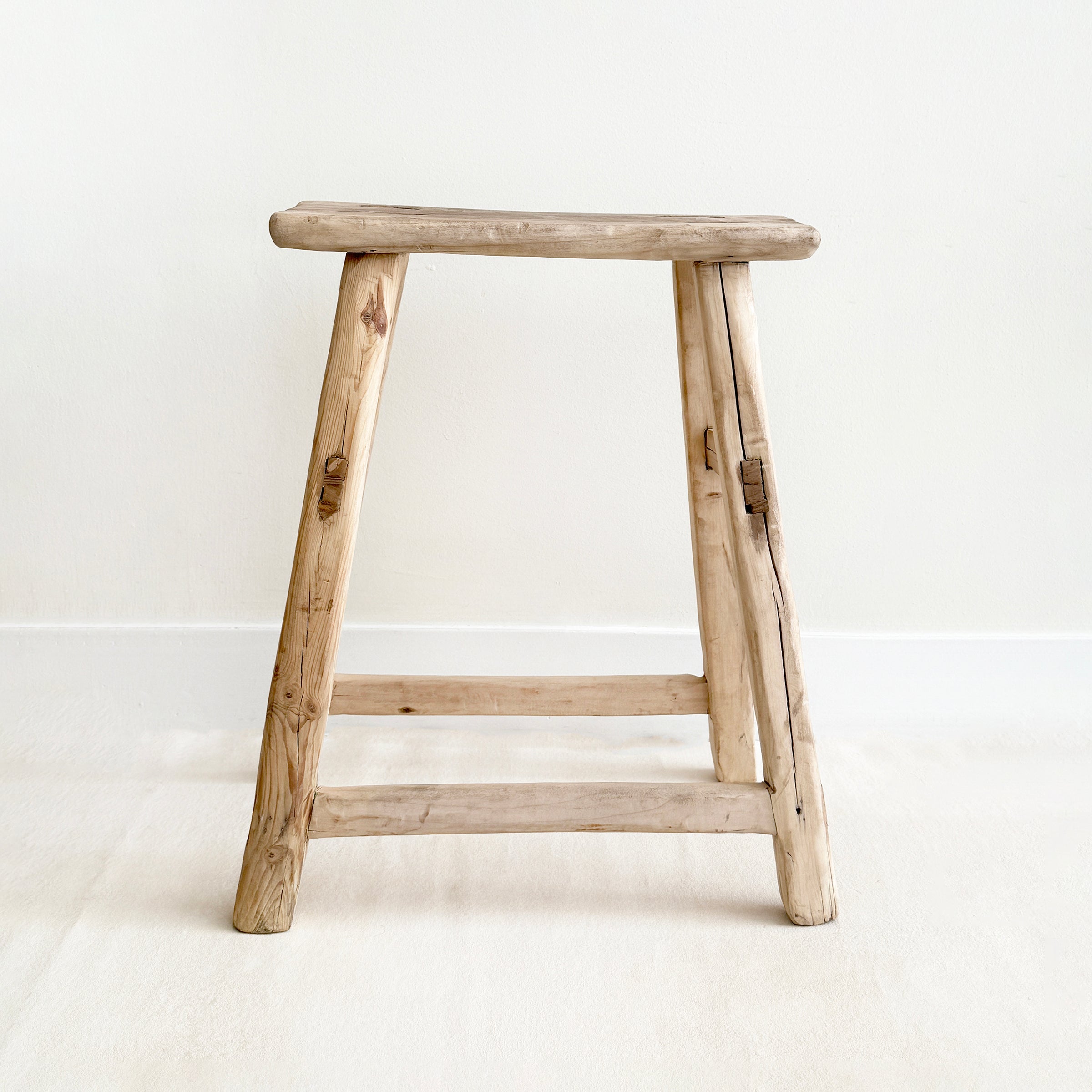 Vintage Elm Wood Stool