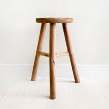 Load image into Gallery viewer, Vintage Elm Wood Stool