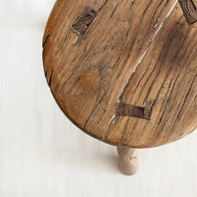 Load image into Gallery viewer, Vintage Elm Wood Stool