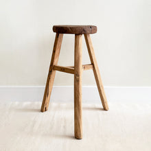 Load image into Gallery viewer, Vintage Elm Wood Stool
