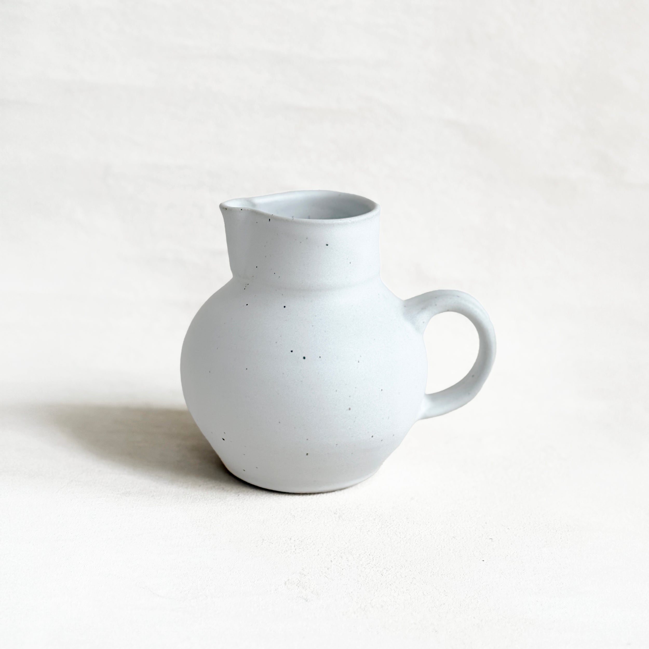 Large Ceramic Pitcher in Matte White