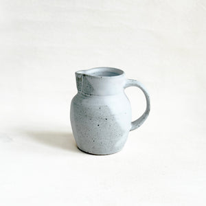 Ceramic Pitcher in Speckled Gray and White