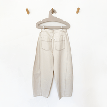 Load image into Gallery viewer, Sculptural Seamed Denim Pants in Ecru