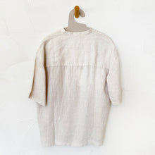 Load image into Gallery viewer, Garment Dyed Linen Grandad Collar Shirt in Oat