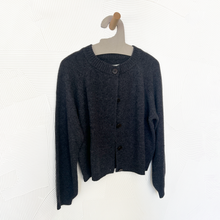 Load image into Gallery viewer, Eden Wool Cashmere Raglan Cardigan in Charcoal