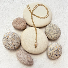 Load image into Gallery viewer, Caramel Mother of Pearl Drop Necklace