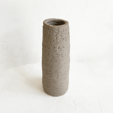 Load image into Gallery viewer, Tall Coiled Cylinder Vase in Cream
