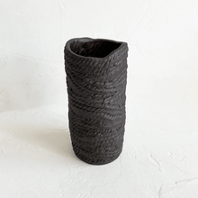 Load image into Gallery viewer, Coiled Cylinder Vase in Chocolate