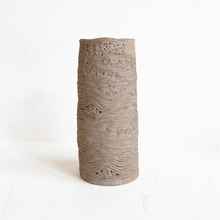 Load image into Gallery viewer, Coiled Cylinder Vase in Buff
