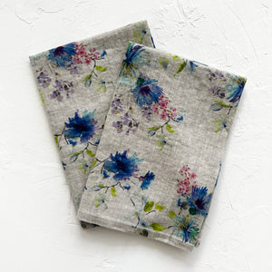 Linen Kitchen Towel in Flowers