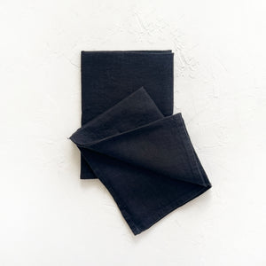 Linen Kitchen Towel in Black