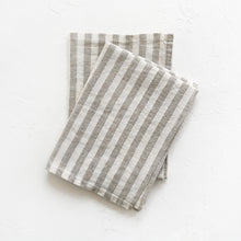 Load image into Gallery viewer, Linen Kitchen Towel in White Stripes