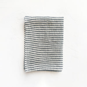 Linen Kitchen Towel in Black Stripes