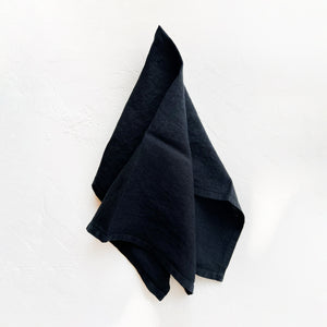 Linen Kitchen Towel in Black