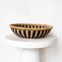 Load image into Gallery viewer, Handwoven Bolga Table Basket in Black Stripes