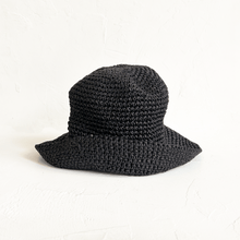 Load image into Gallery viewer, Raffia Bucket Hat in Black