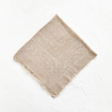 Load image into Gallery viewer, Raw Silk Bandana in Oatmeal &amp; White Ink