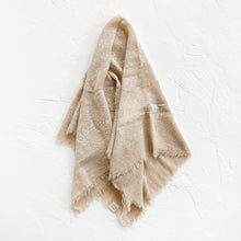 Load image into Gallery viewer, Raw Silk Bandana in Oatmeal &amp; White Ink