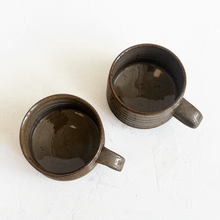 Load image into Gallery viewer, Ribbed Mug in Moss and Blue