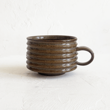 Load image into Gallery viewer, Ribbed Mug in Moss and Blue