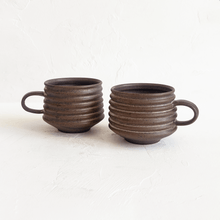 Load image into Gallery viewer, Ribbed Mug in Cream and Brown