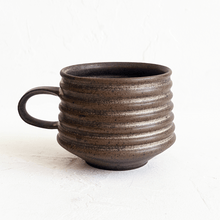Load image into Gallery viewer, Ribbed Mug in Cream and Brown