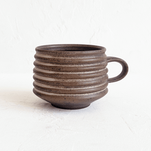 Load image into Gallery viewer, Ribbed Mug in Cream and Brown