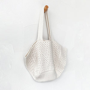 Slouchy Pointelle Knit Tote